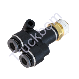 Male Branch Y Push Lock, 1/4in Tube X 1/4in Pipe