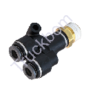 Male Branch Y Push Lock, 1/4in Tube X 1/8in Pipe